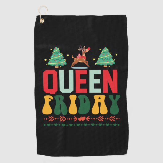クリスマスギフトクイーンフライデー ゴルフタオル (正面)