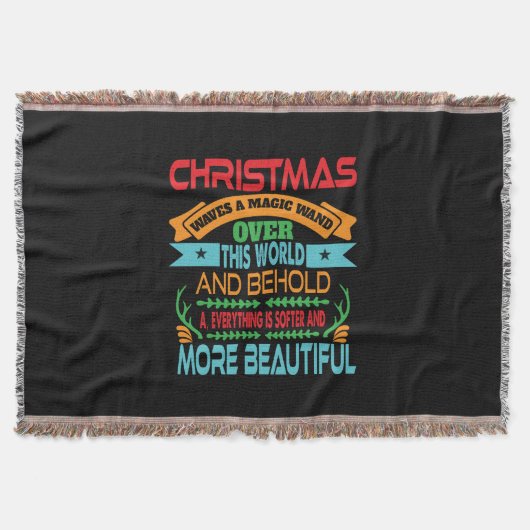 クリスマスギフトクリスマスウェーブア魔法杖 スローブランケット (正面)