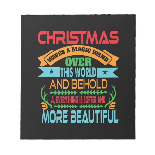 クリスマスギフトクリスマスウェーブア魔法杖 ノートパッド (正面)