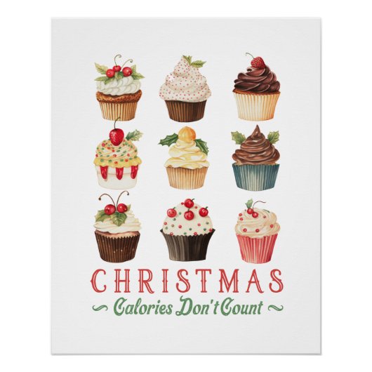 クリスマスギフトクリスマスカロリー数なし ポスター (正面)