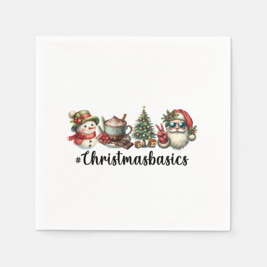 クリスマスギフトクリスマスベーシック スタンダードカクテルナプキン (正面)