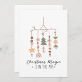クリスマスギフトクリスマス魔法が空中にある 招待状 (正面/裏面)