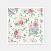 クリスマスギフトクリーミーホワイトアンティークバラ スタンダードカクテルナプキン (正面)