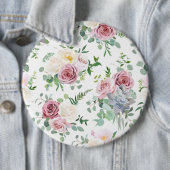 クリスマスギフトクリーミーホワイトアンティークバラ 缶バッジ (インサイチュ)