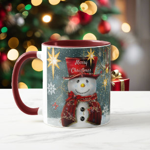 クリスマスギフトコーヒーマグカウト雪だるまアッドネーム マグカップ