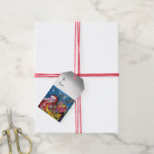 クリスマスギフトサック付きサンタクロース ギフトタグ (より糸付き)