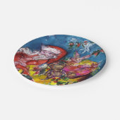 クリスマスギフトサック付きサンタクロース ペーパープレート (アングル)