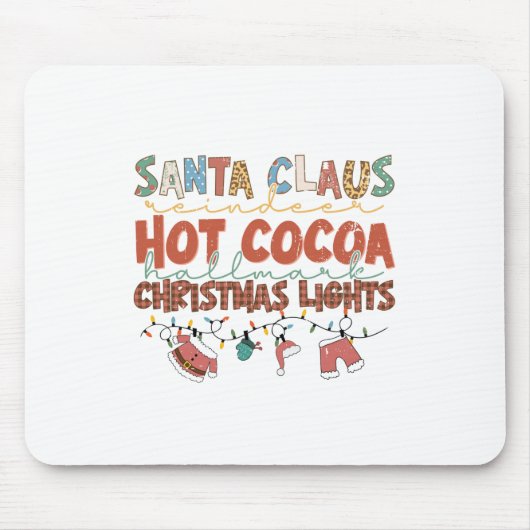 クリスマスギフトサンタクロースクリスマスライト マウスパッド (正面)