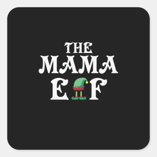 クリスマスギフトザママ小妖精や小人 スクエアシール (正面)