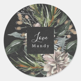 クリスマスギフトシールフローラシャルボードホリデー ラウンドシール