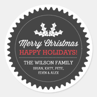 クリスマスギフトシール/ラベル ラウンドシール