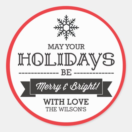 クリスマスギフトシール/ラベル ラウンドシール (正面)