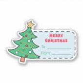 クリスマスギフトシール（緑のクリスマスツリー付） シール (正面)