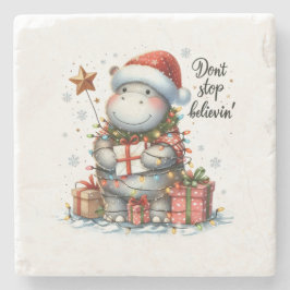 クリスマスギフトストップは信じない」 ストーンコースター