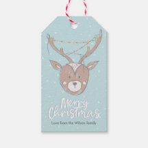クリスマスギフトタグかわいいトナカイ