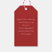 クリスマスギフトタグと家族の写真（赤） ギフトタグ (裏面)