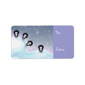 クリスマスギフトタグを持つおもしろい ラベル (正面)