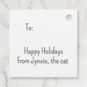 クリスマスギフトタグを雪だるまする黒猫 フェイバータグ (裏面)