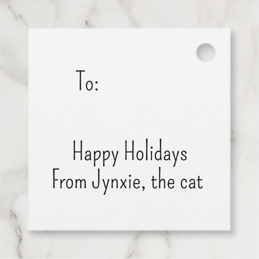 クリスマスギフトタグを雪だるまする黒猫 フェイバータグ (裏面)