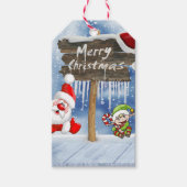 クリスマスギフトタグサンタ小妖精や小人 ギフトタグ (正面)