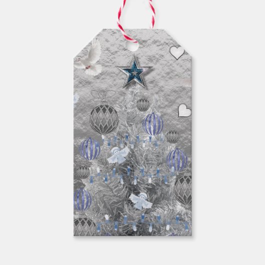 クリスマスギフトタグシルバーツリー ギフトタグ (正面)