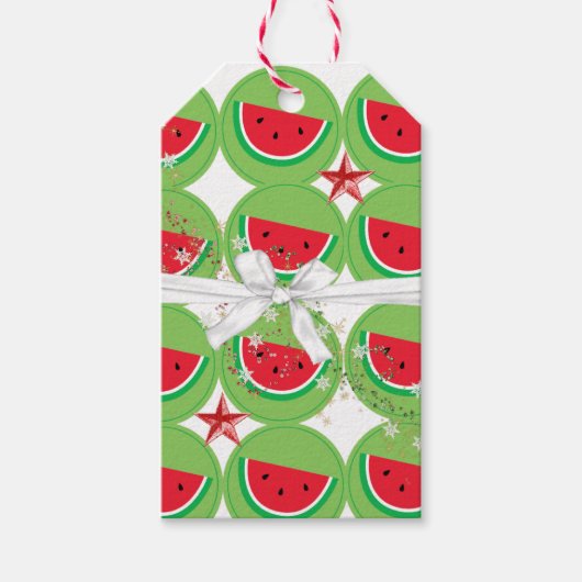 クリスマスギフトタグスイカ白弓 ギフトタグ (正面)