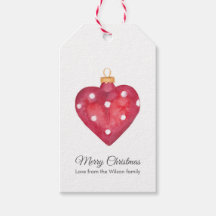 クリスマスギフトタグハートツリーオーナメント
