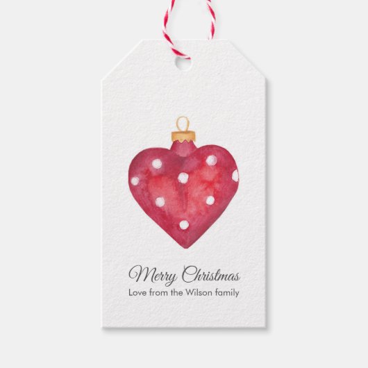 クリスマスギフトタグハートツリーオーナメント ギフトタグ (正面)