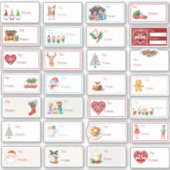 クリスマスギフトタグバラエティーパック28pcセット シール (正面)