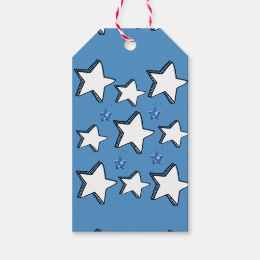 クリスマスギフトタグホワイトスター ギフトタグ (正面)