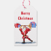 クリスマスギフトタグボディビルダーSanta with Gift ギフトタグ (裏面)