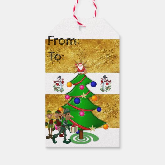 クリスマスギフトタグ雪だるま小妖精や小人 ギフトタグ (裏面)