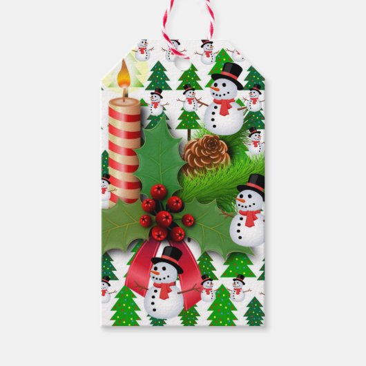 クリスマスギフトタグ雪だるま ギフトタグ (正面)