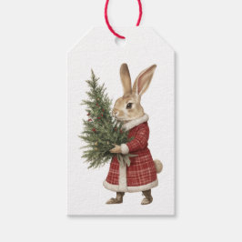 クリスマスギフトタグ クリスマスツリーとうさぎ ギフトタグ