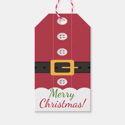 クリスマスギフトタグ |サンタクロース服 ギフトタグ (正面)