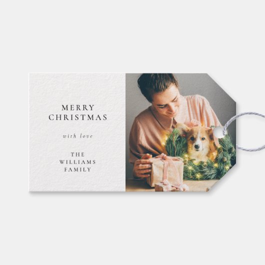 クリスマスギフトタグ | ホリデーフォトフェイバータグ ギフトタグ (正面(横))