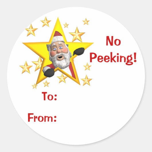 クリスマスギフトタグ ラウンドシール (正面)