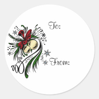 クリスマスギフトタグ ラウンドシール