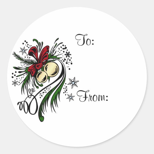 クリスマスギフトタグ ラウンドシール (正面)