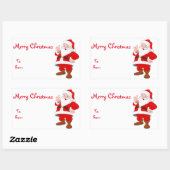 クリスマスギフトタグ/長方形シール/サンタ 長方形シール (シート)