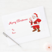 クリスマスギフトタグ/長方形シール/サンタ 長方形シール (封筒)
