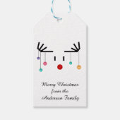 クリスマスギフトタグ – Rudolph赤い鼻とバウブル ギフトタグ (正面)