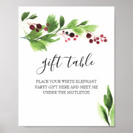 クリスマスギフトテーブルのサイン ポスター