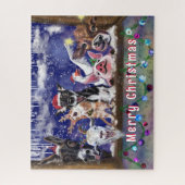 クリスマスギフトパズル動物パーティーおもしろい ジグソーパズル (縦)