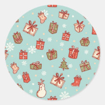 クリスマスギフトパターンステッカー