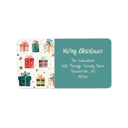 クリスマスギフトパッケージヴィンテージ住所 シール (正面)