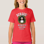 クリスマスギフトパーソナライズされたクリスマスガチョウが緩い Tシャツ (正面)