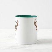 クリスマスギフトパーソナライズされたトナカイ顔グリーン マグカップ (中央)