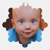 クリスマスギフトパーソナライズされた家族の写真 オーナメントカード (正面)