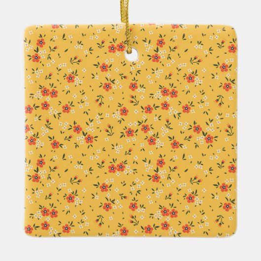 クリスマスギフトフローラとハーディ セラミックオーナメント (正面)